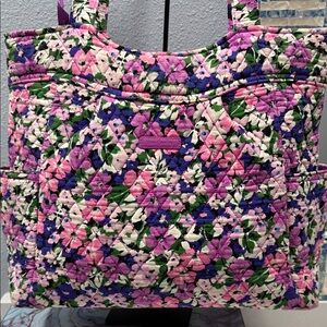 Vera Bradley Flower Garden Pleated Tote Bag EUC